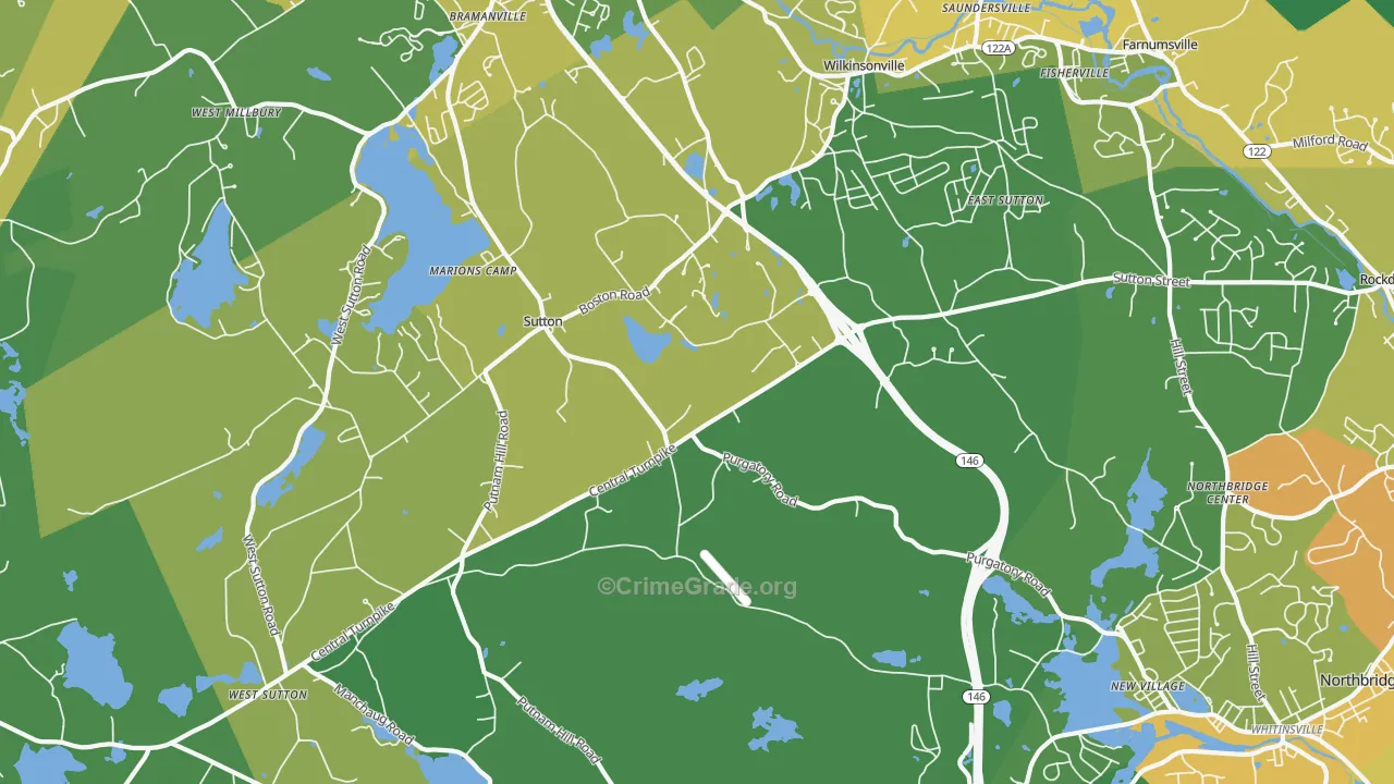 Sutton, MA Map of Assault Rates