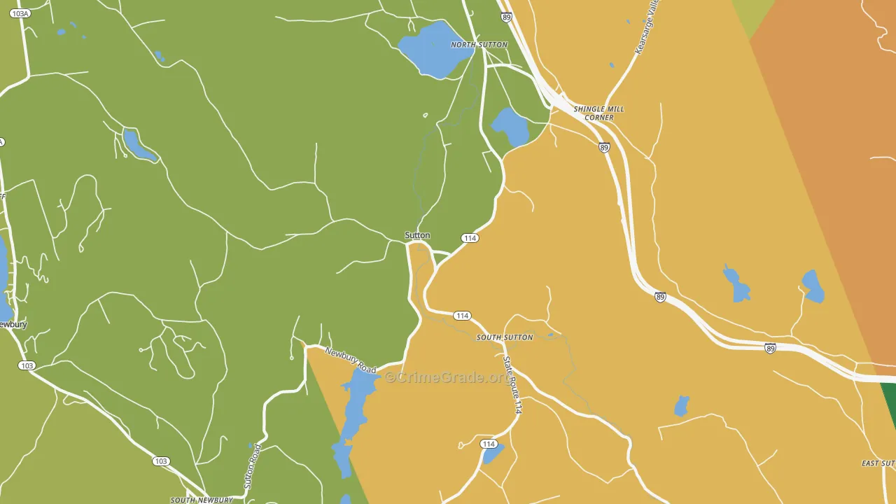 Sutton, NH Map of Assault Rates
