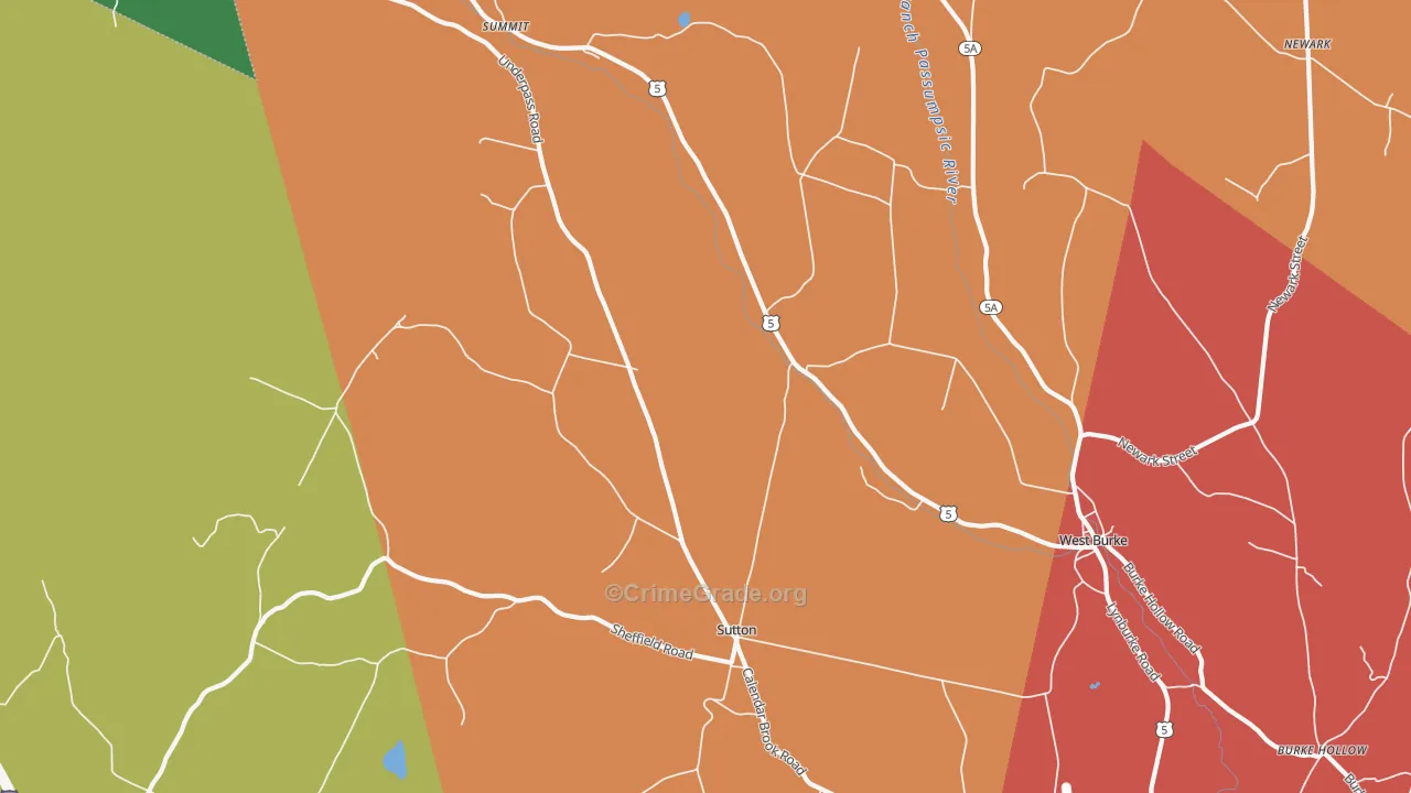Sutton, VT Map of Assault Rates
