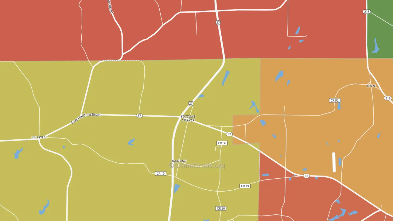 Suttons Corner, GA Map of Assault Rates