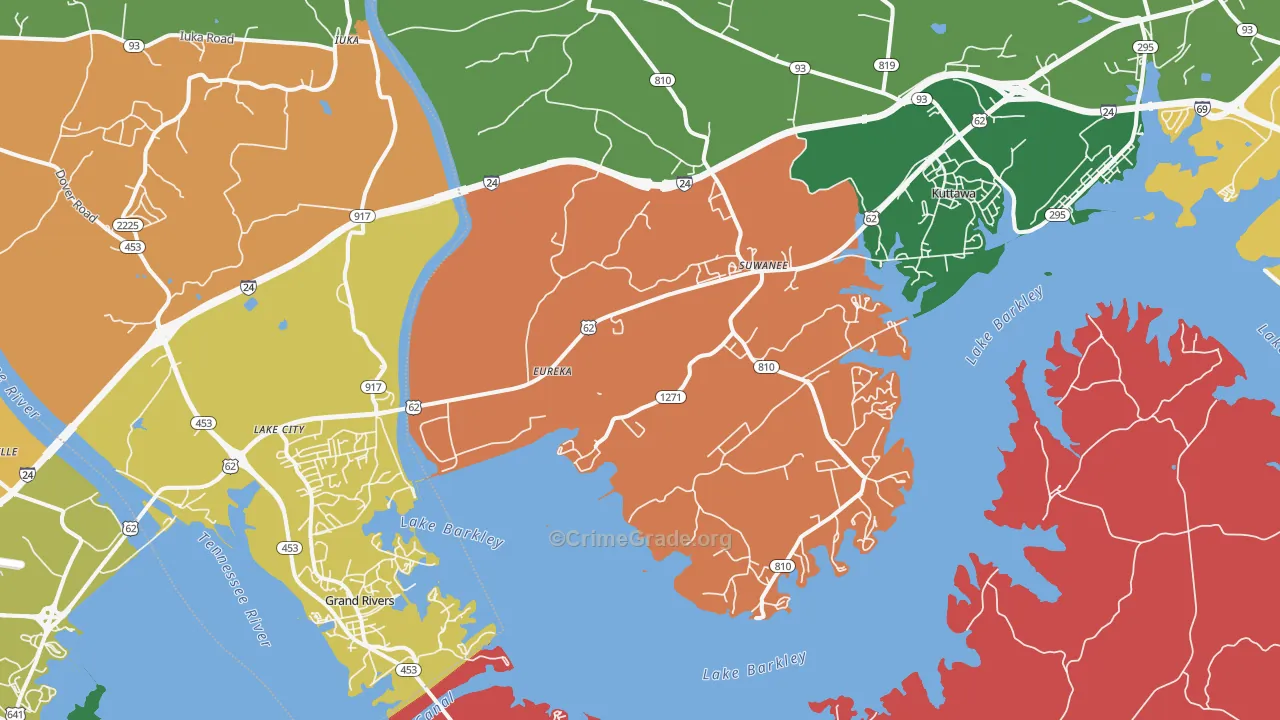 Suwanee, KY Map of Assault Rates