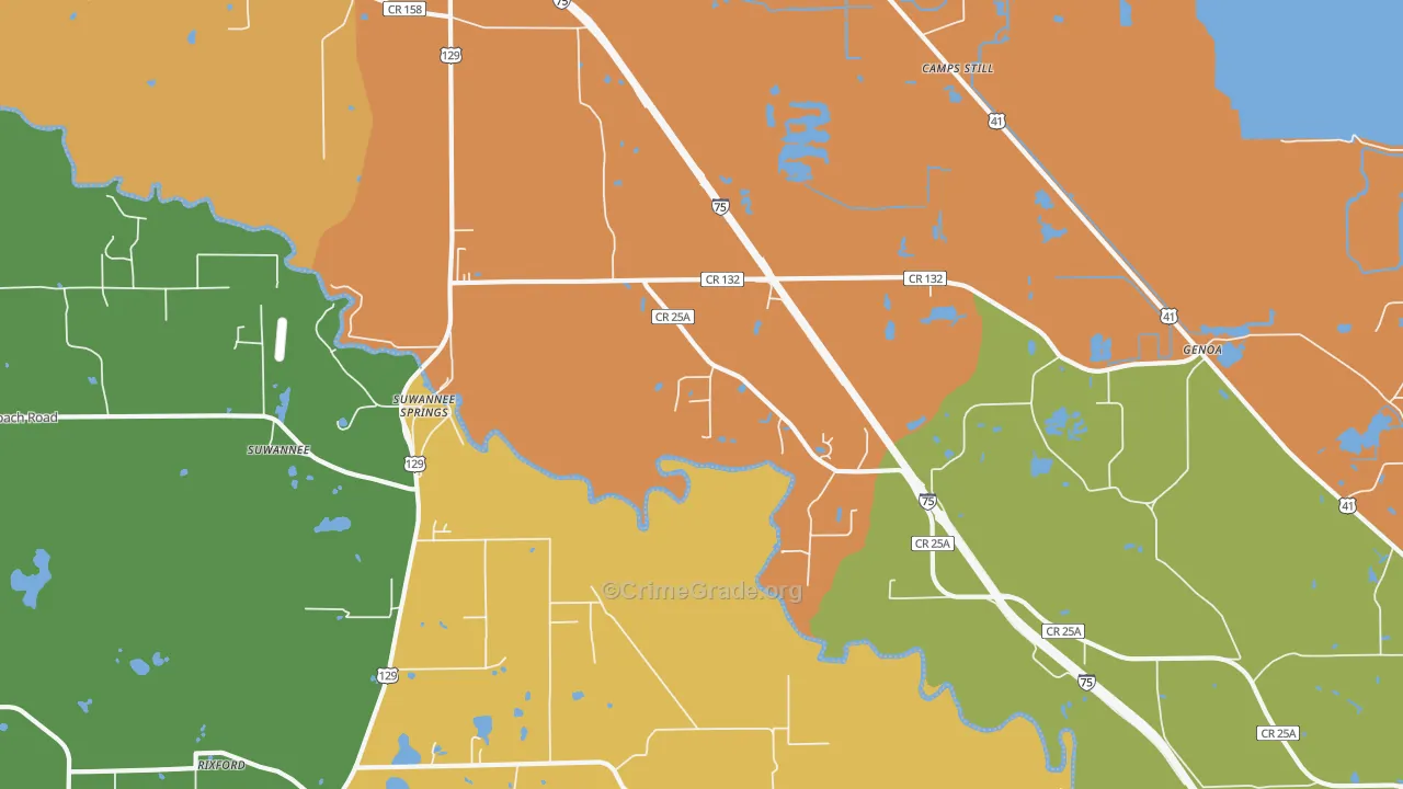 Suwannee Springs, FL Map of Assault Rates