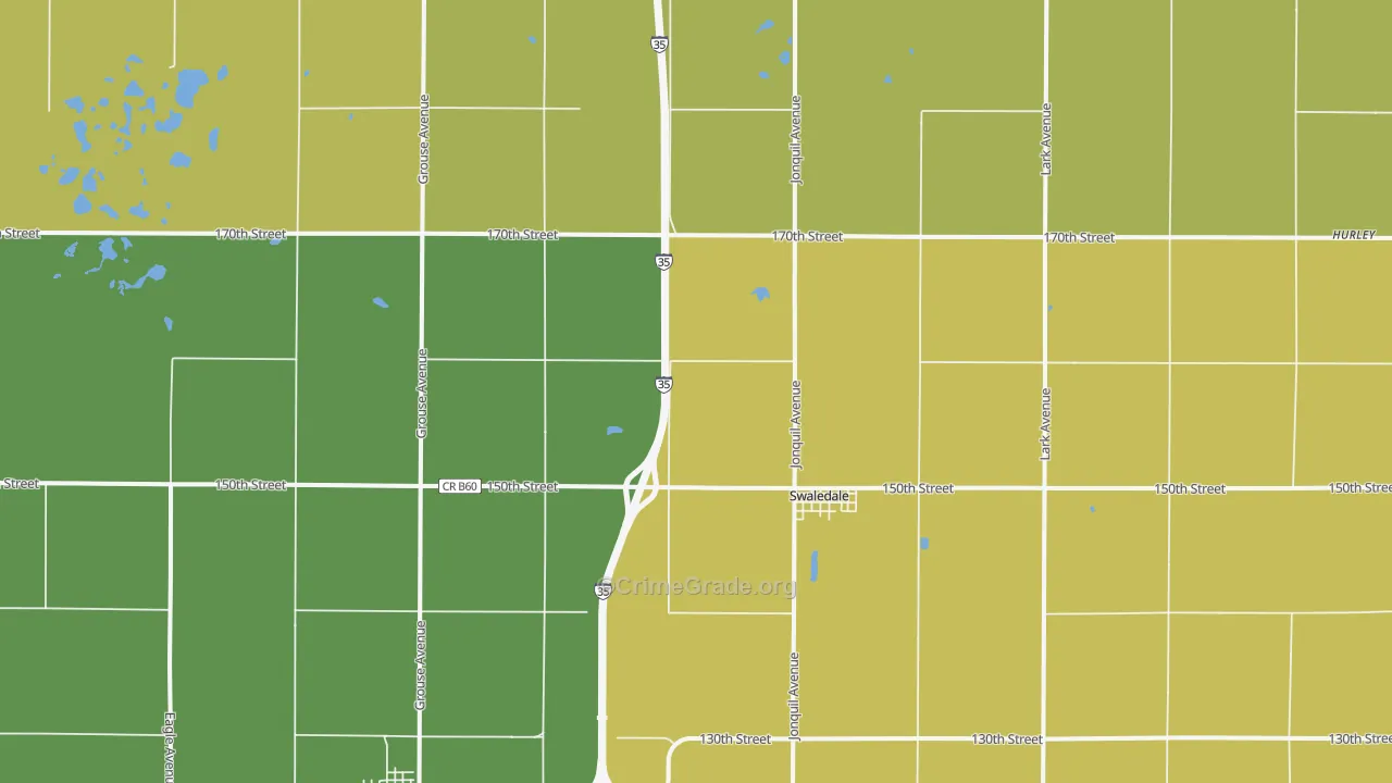 Swaledale, IA Map of Assault Rates
