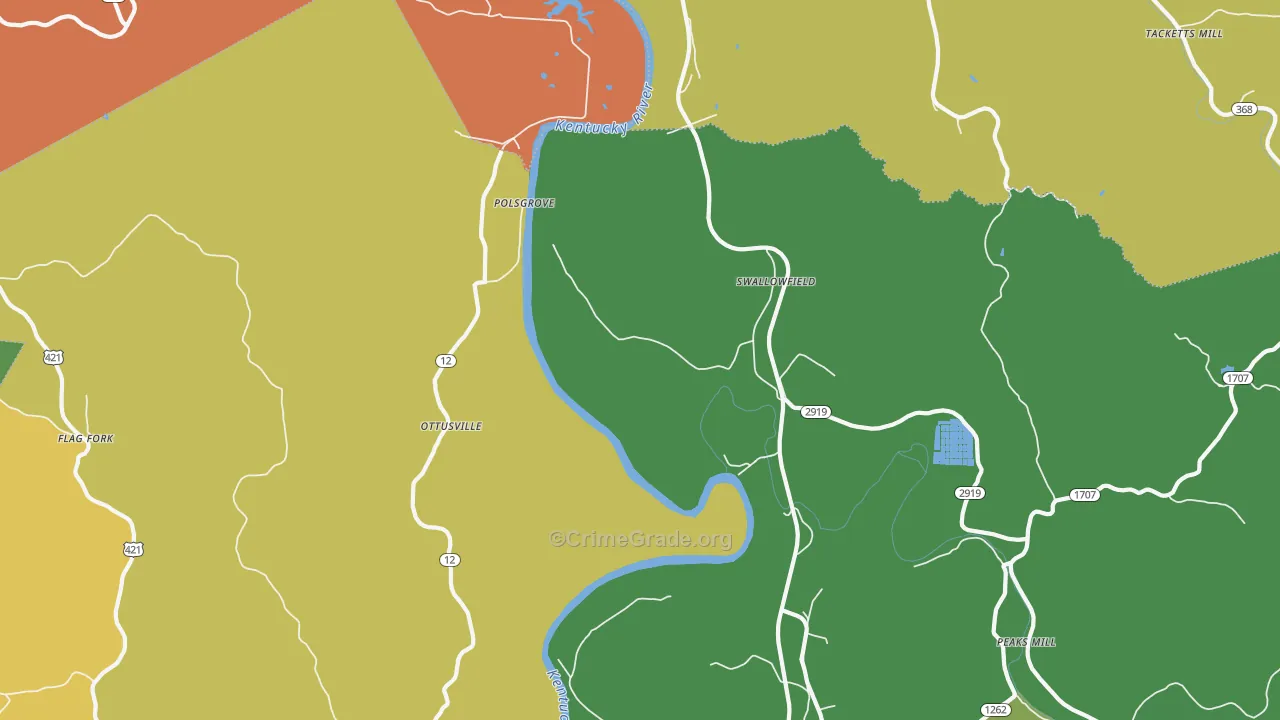 Swallowfield, KY Map of Assault Rates