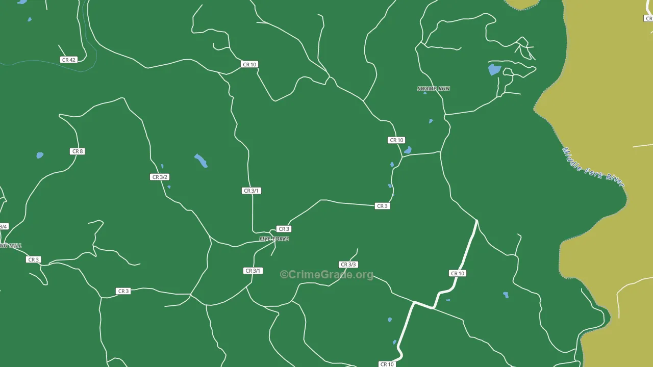 Swamp Run, WV Map of Assault Rates
