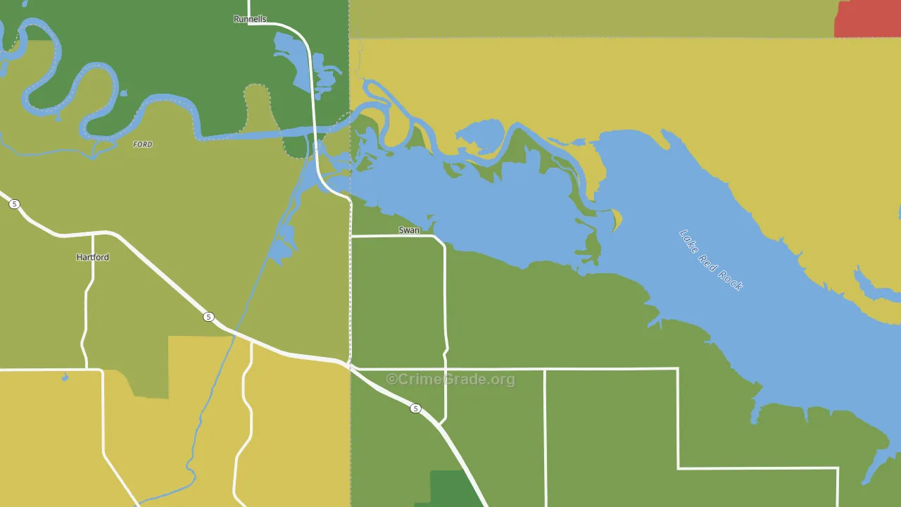 Swan, IA Map of Assault Rates