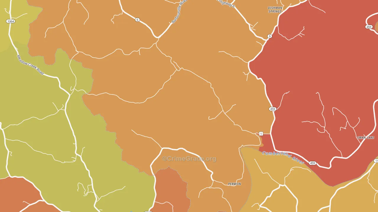 Swan Lake, KY Map of Assault Rates