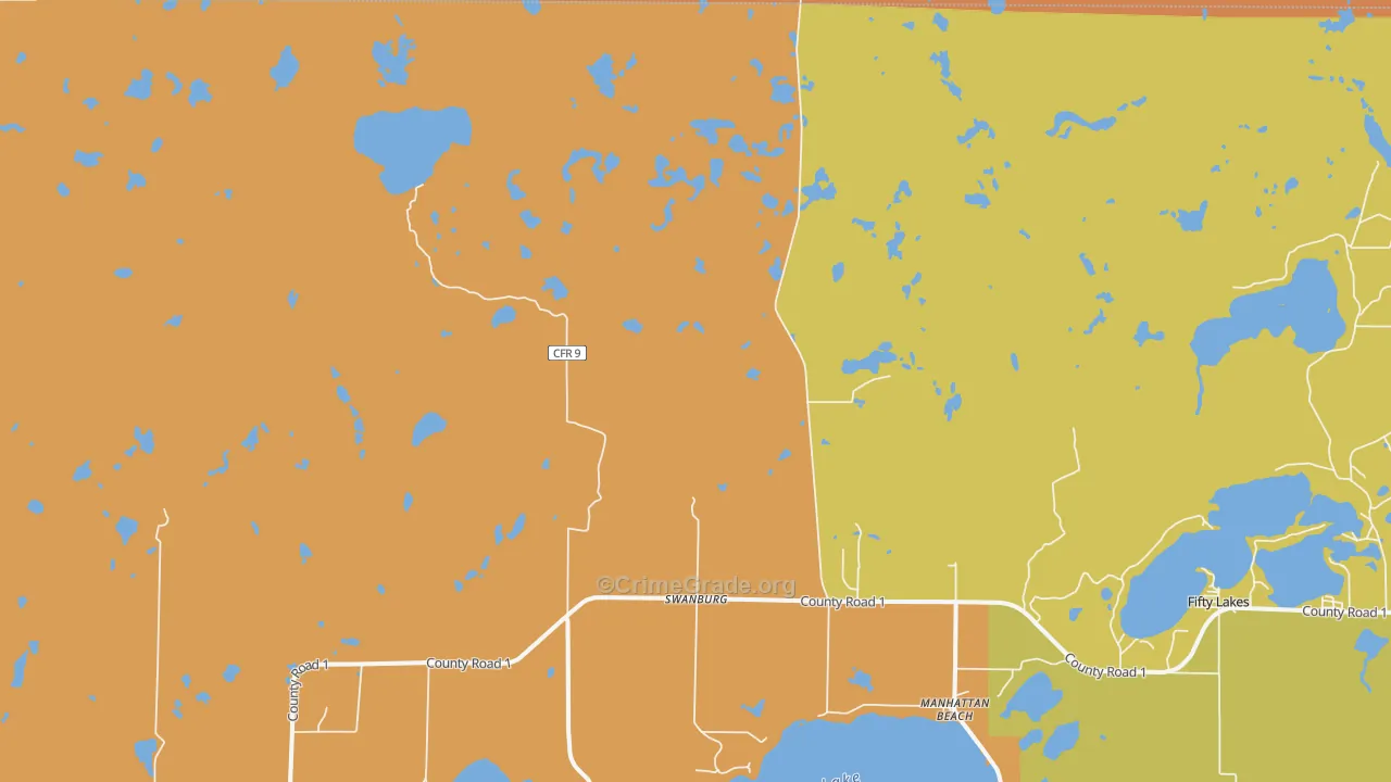 Swanburg, MN Map of Assault Rates