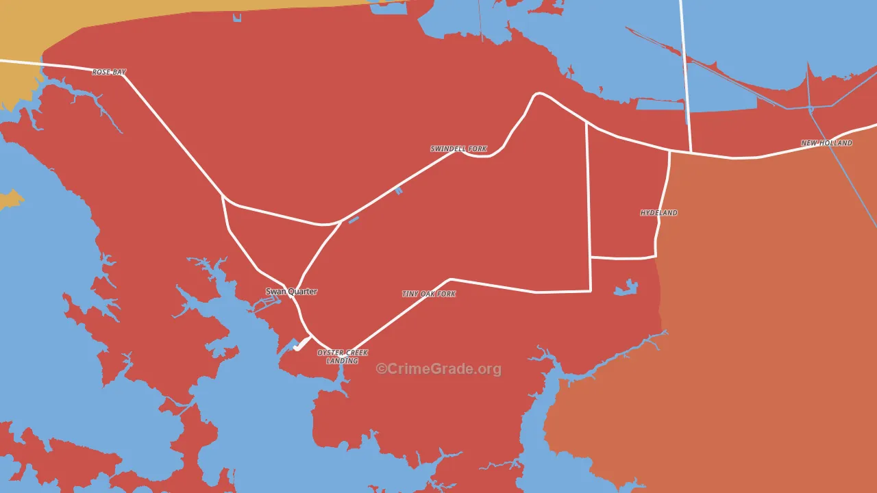 Swanquarter, NC Map of Assault Rates
