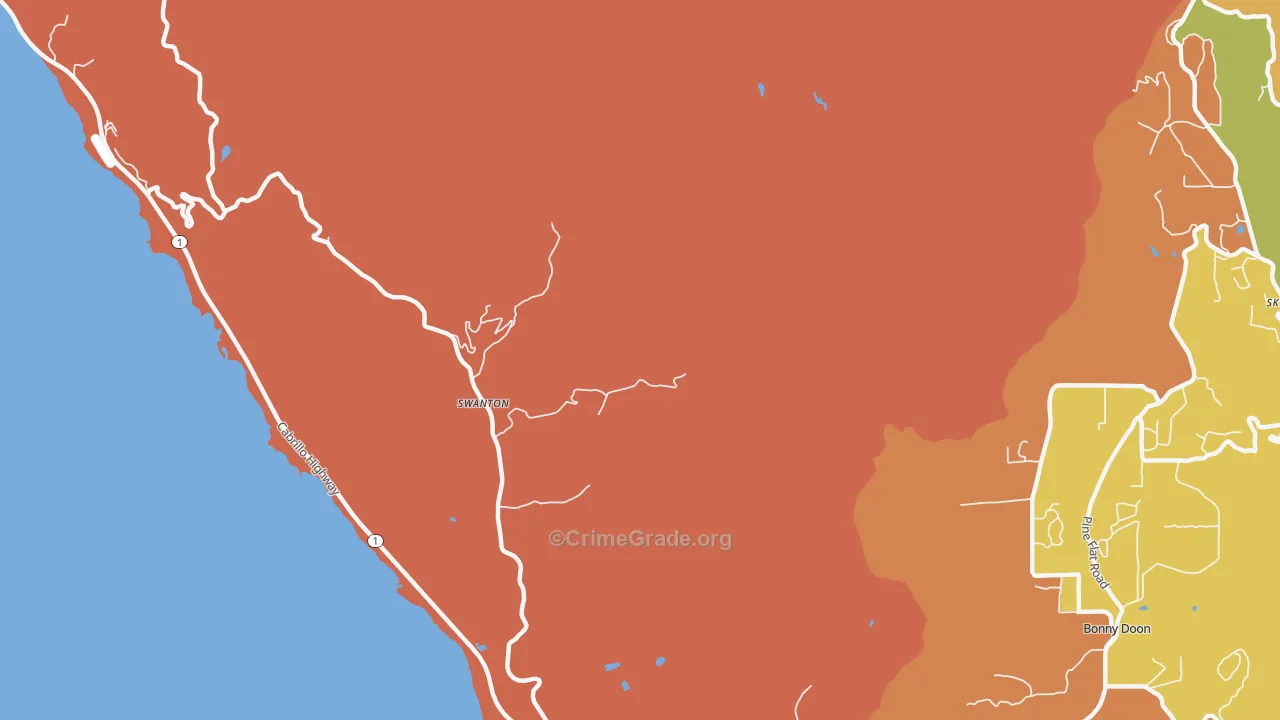 Swanton, CA Map of Assault Rates
