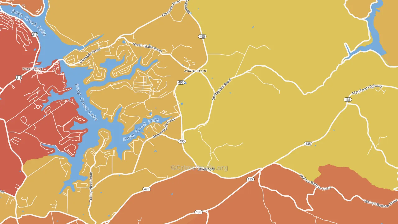 Swanton, MD Map of Assault Rates