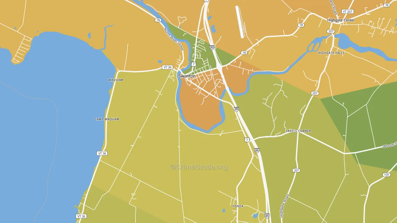 Swanton, VT Map of Assault Rates