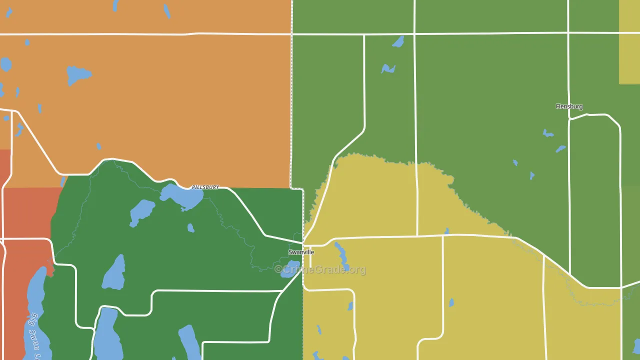 Swanville, MN Map of Assault Rates