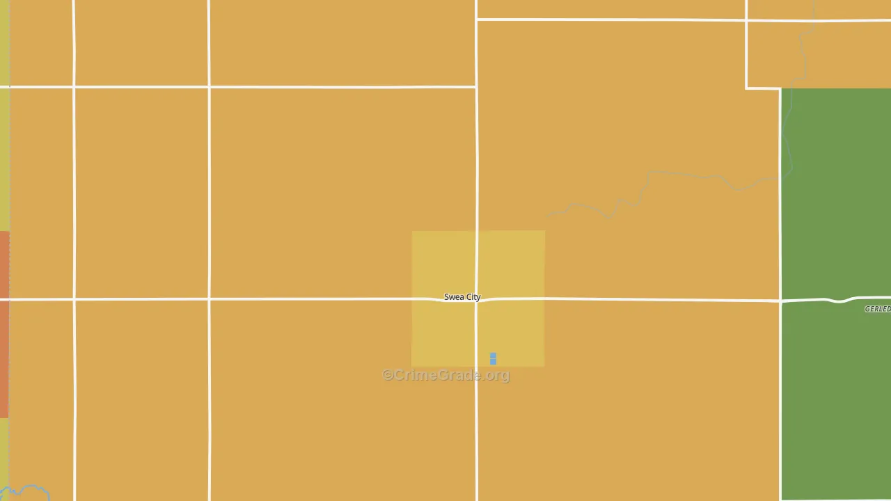 Swea City, IA Map of Assault Rates