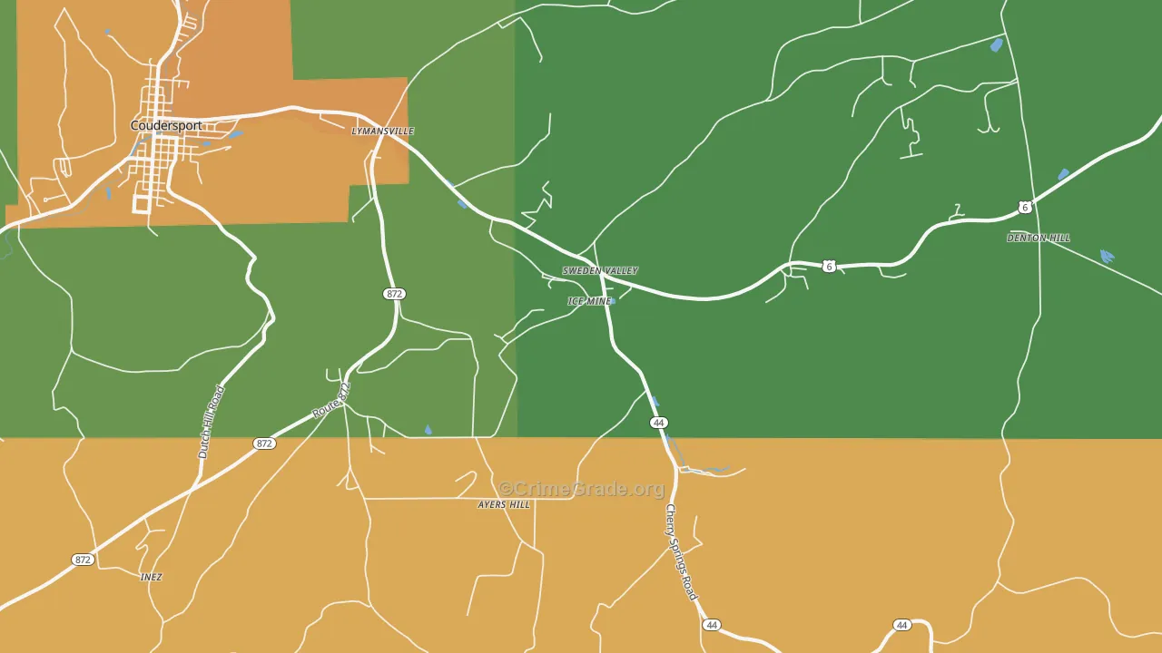 Sweden Valley, PA Map of Assault Rates