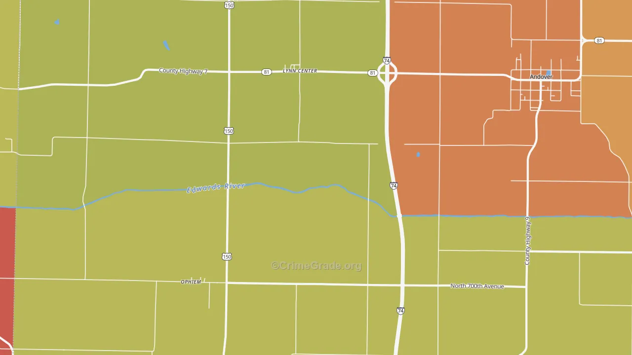 Swedona, IL Map of Assault Rates