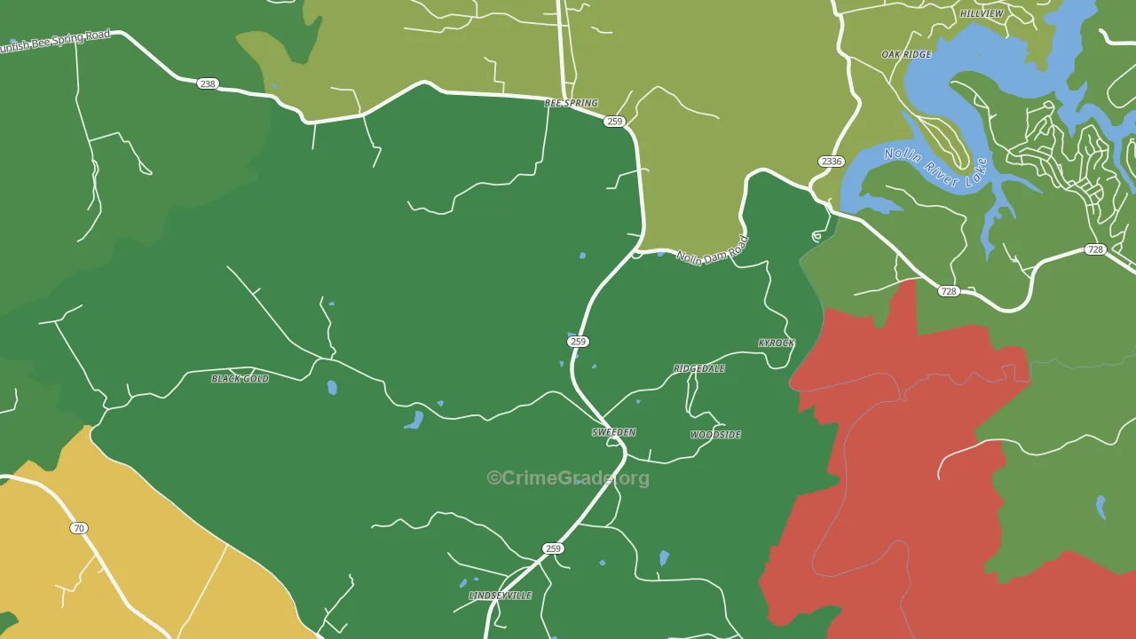 Sweeden, KY Map of Assault Rates