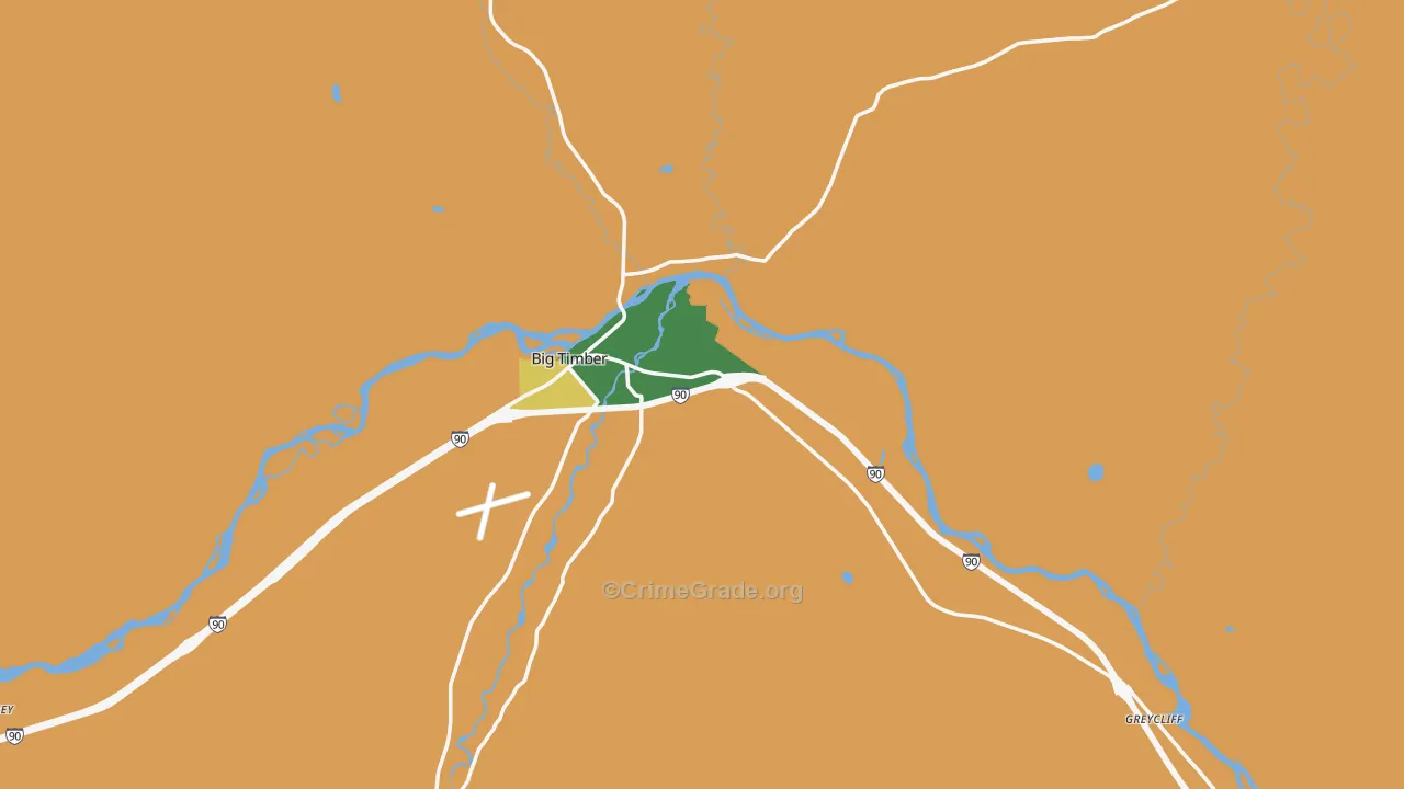 Sweet Grass County, MT Map of Assault Rates