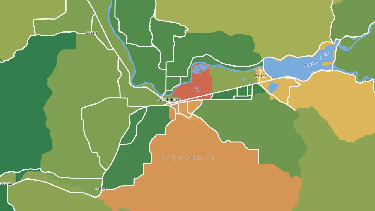 Sweet Home, OR Map of Assault Rates