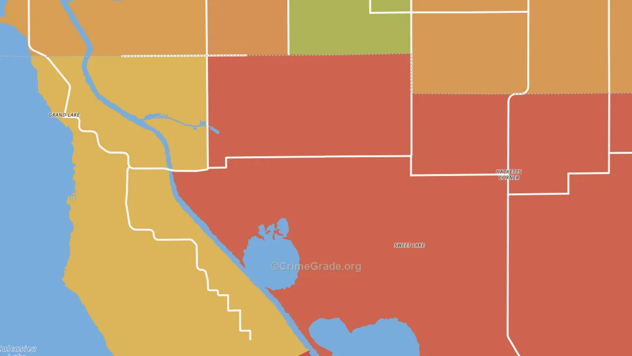 Sweet Lake, LA Map of Assault Rates