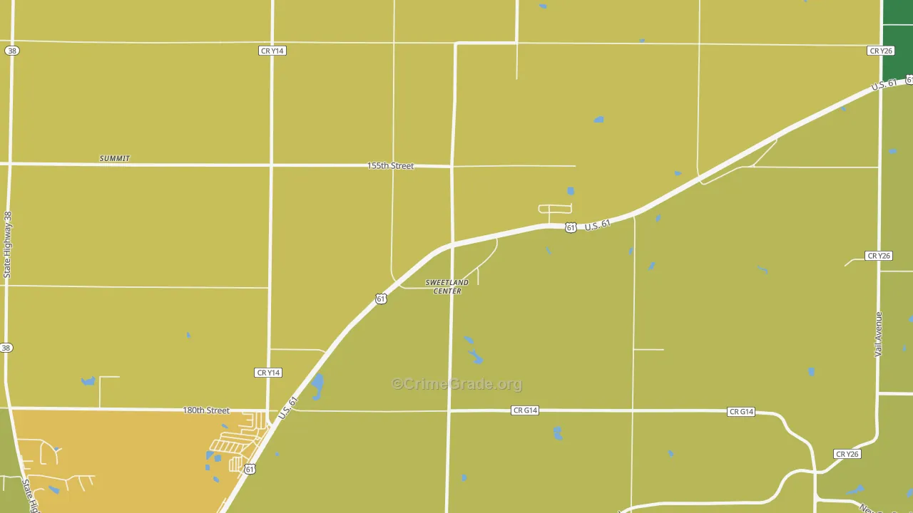 Sweetland Center, IA Map of Assault Rates