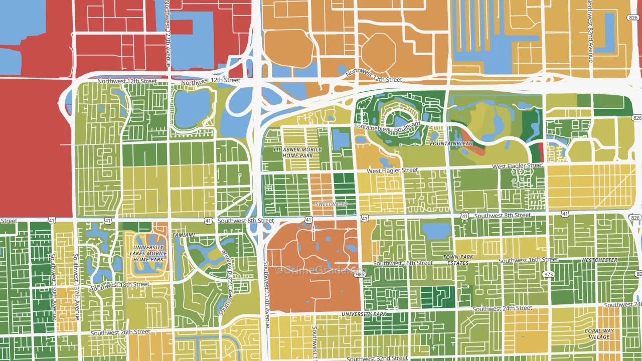 Sweetwater, FL Map of Assault Rates