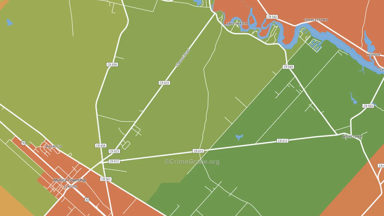Sweetwater, NJ Map of Assault Rates