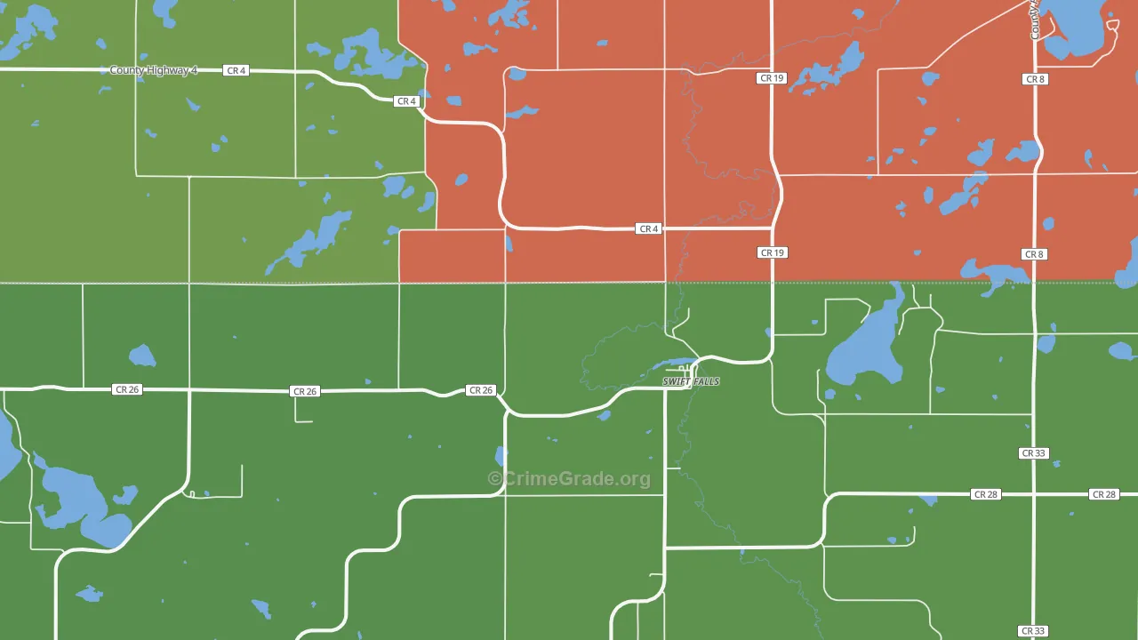 Swift Falls, MN Map of Assault Rates
