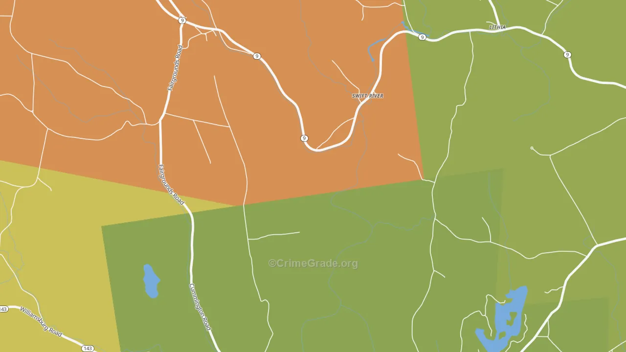 Swift River, MA Map of Assault Rates