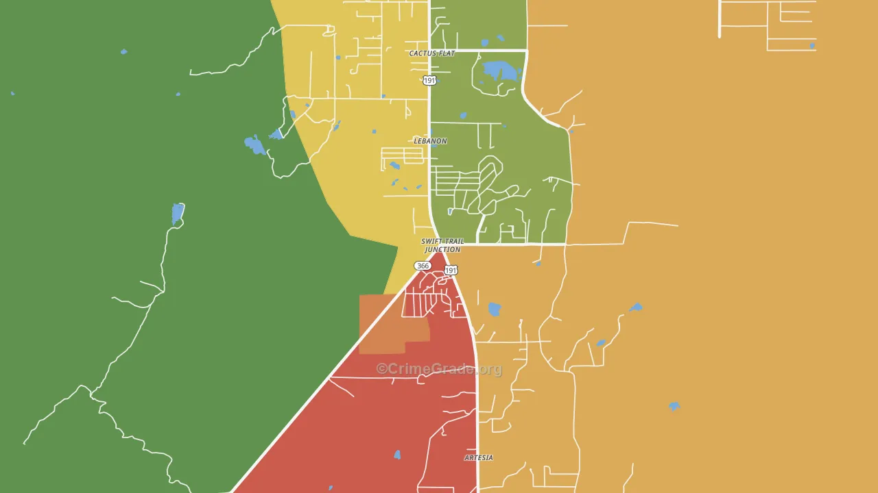 Swift Trail Junction, AZ Map of Assault Rates