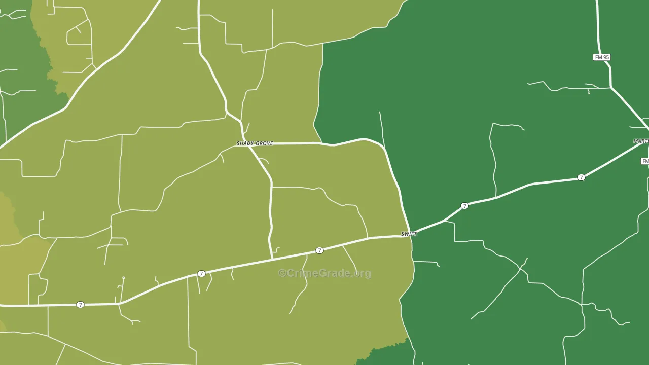Swift, TX Map of Assault Rates