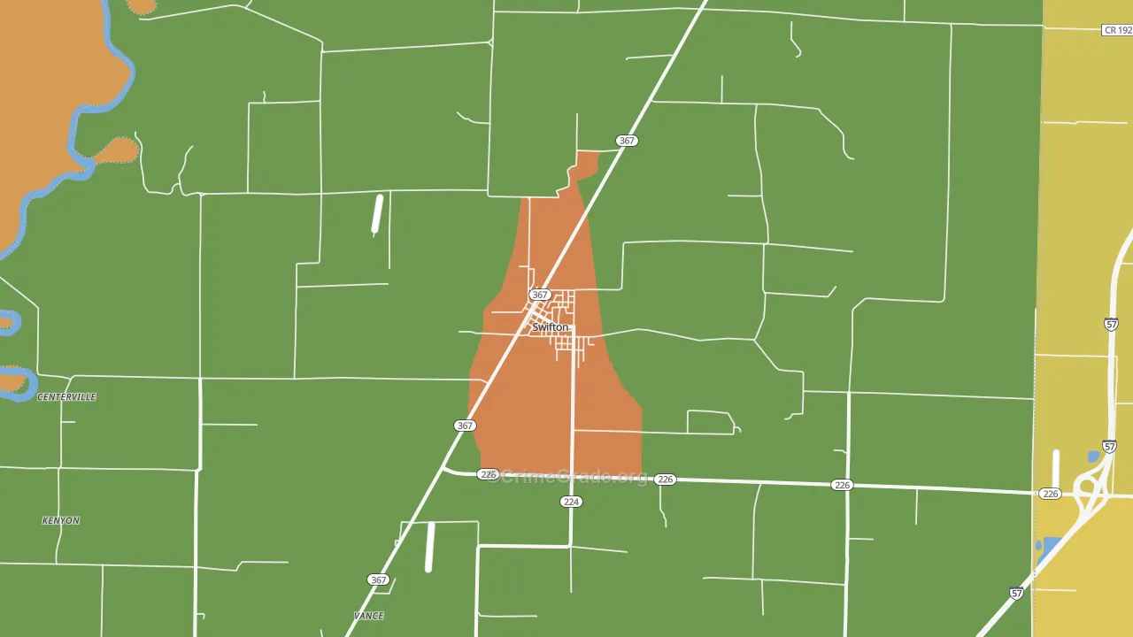 Swifton, AR Map of Assault Rates