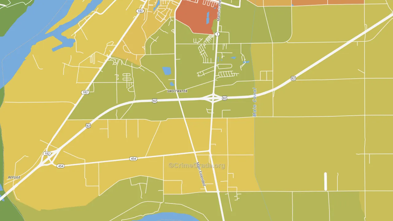 Swiftwater, MS Map of Assault Rates