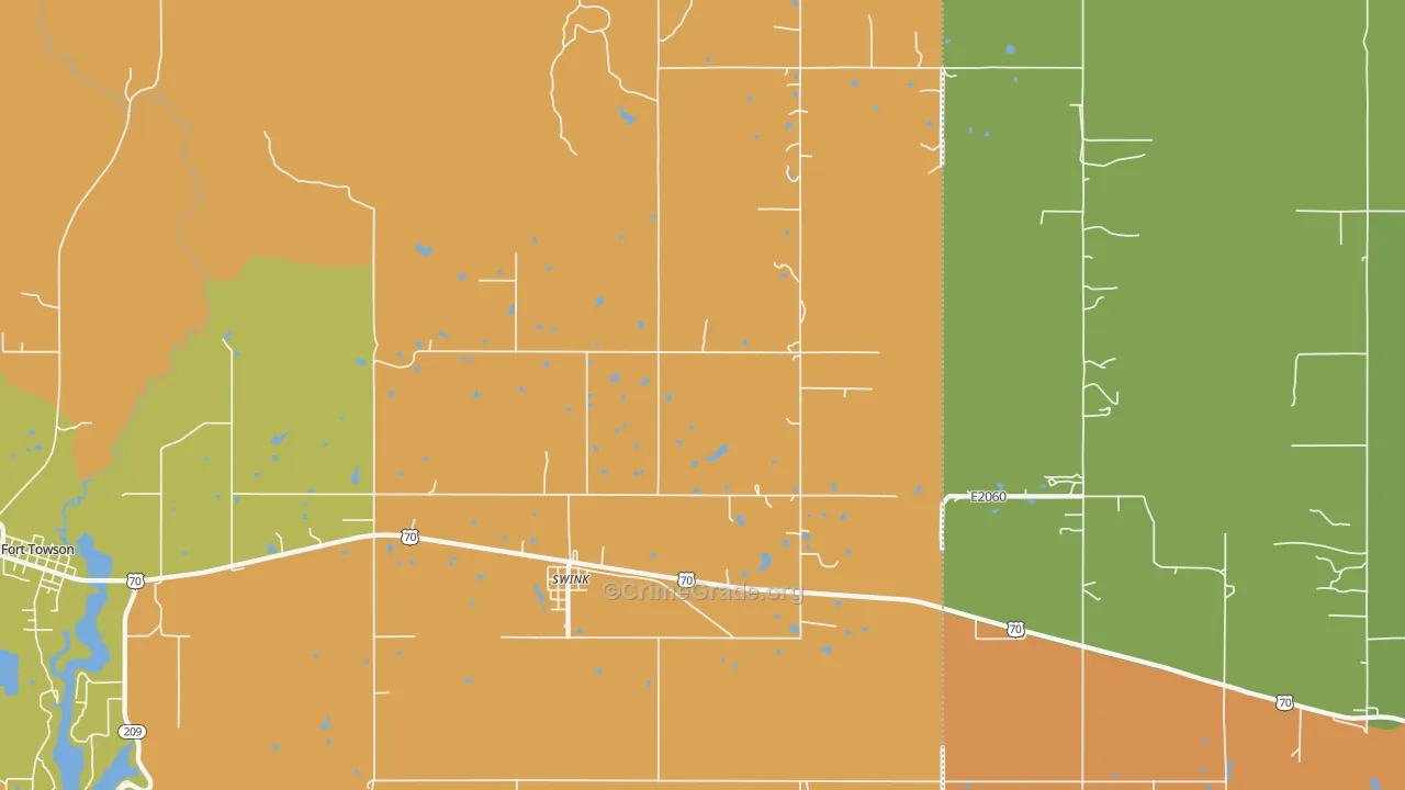 Swink, OK Map of Assault Rates