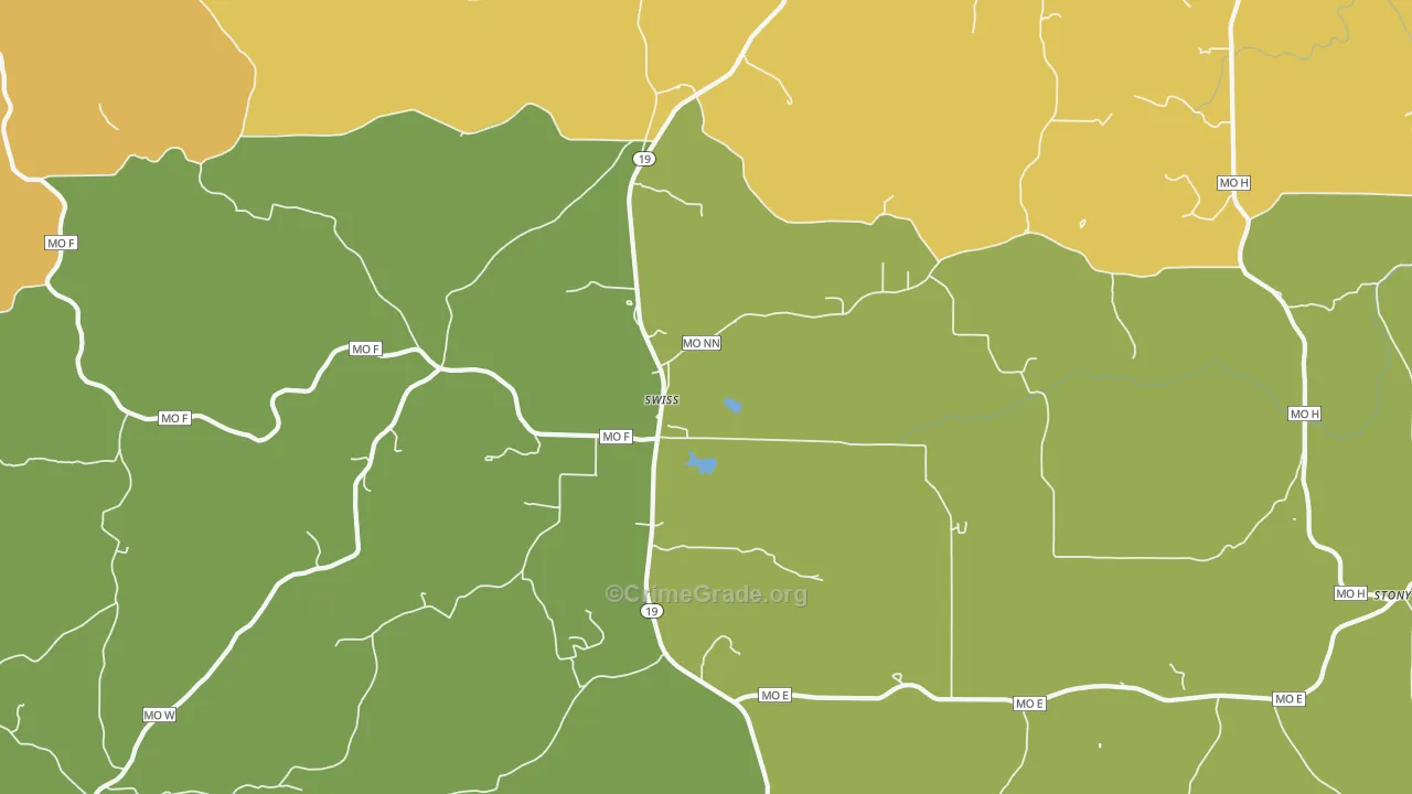 Swiss, MO Map of Assault Rates