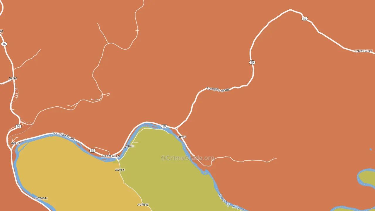 Swiss, WV Map of Assault Rates
