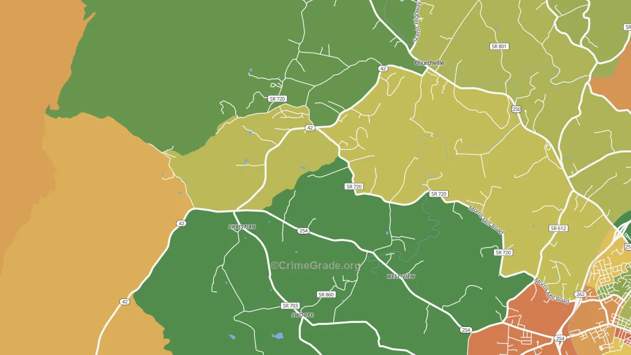 Swoope, VA Map of Assault Rates