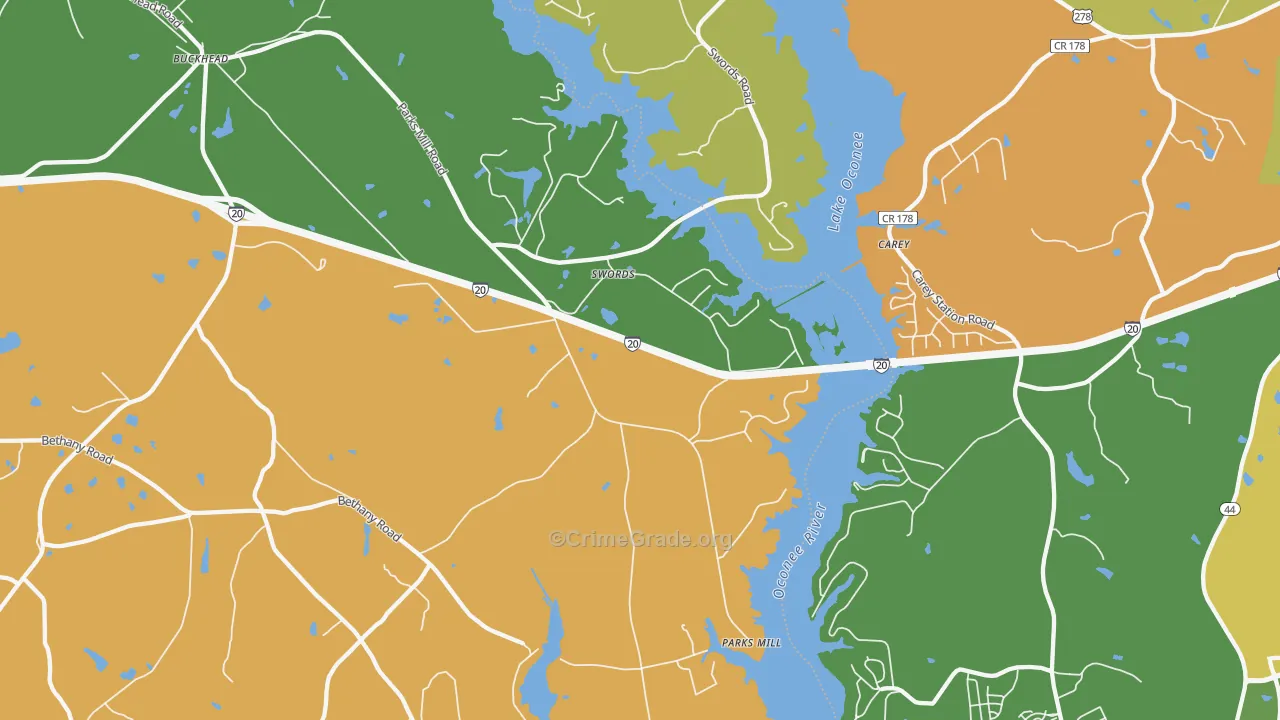 Swords, GA Map of Assault Rates