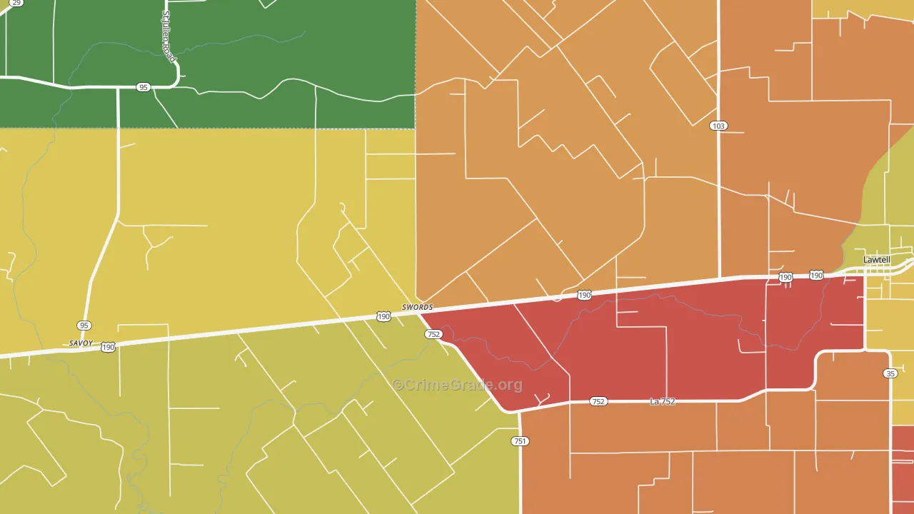 Swords, LA Map of Assault Rates