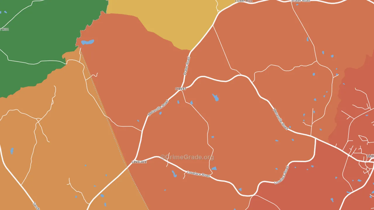 Sybert, GA Map of Assault Rates