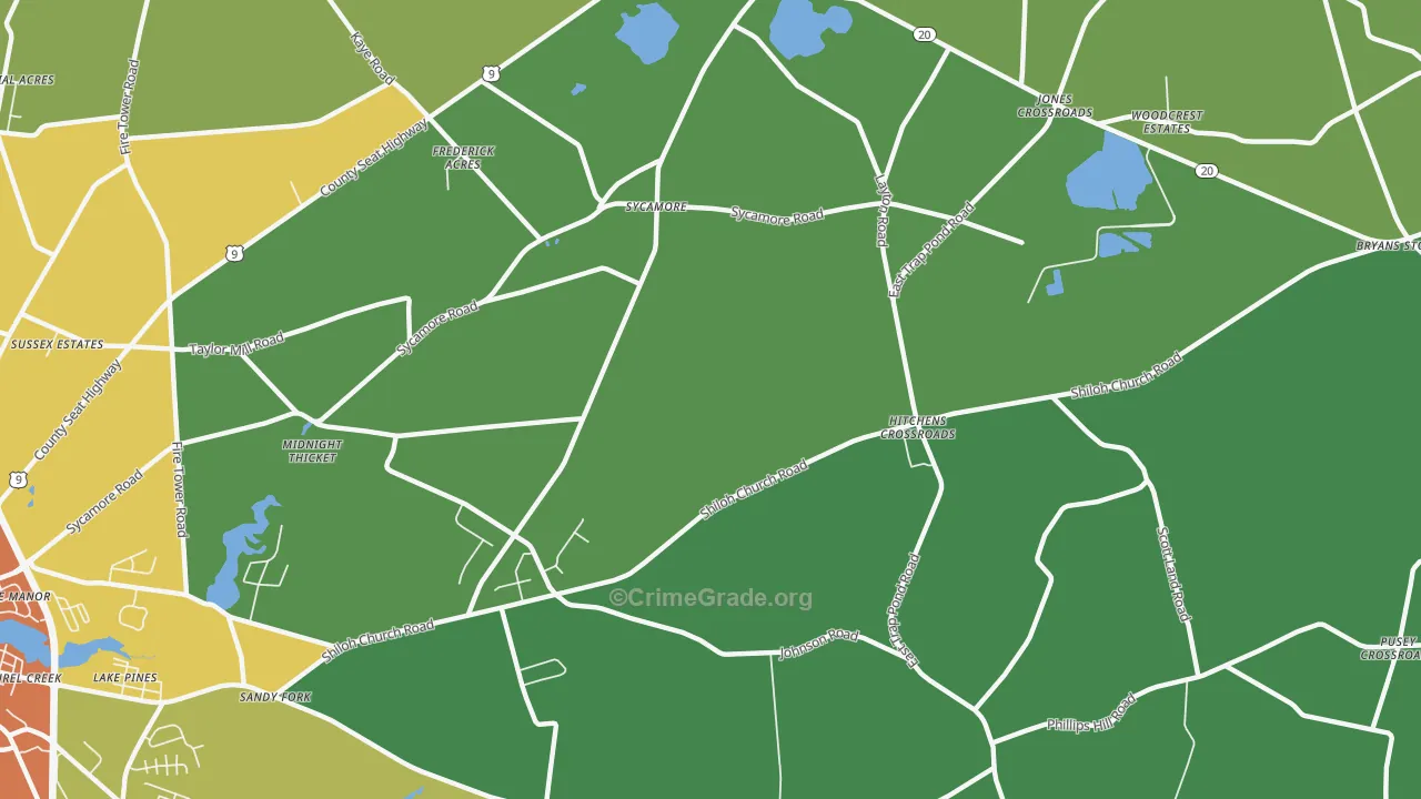 Sycamore, DE Map of Assault Rates