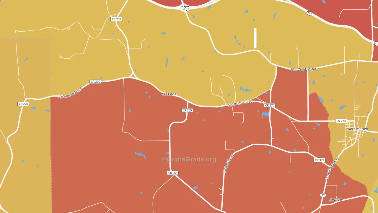 Sycamore, FL Map of Assault Rates