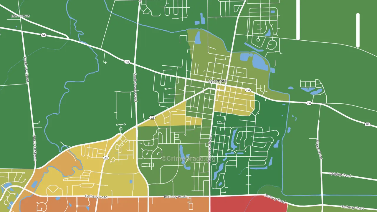 Sycamore Manor, Sycamore, IL Map of Assault Rates