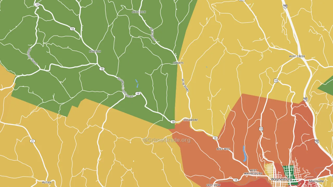 Sycamore, PA Map of Assault Rates