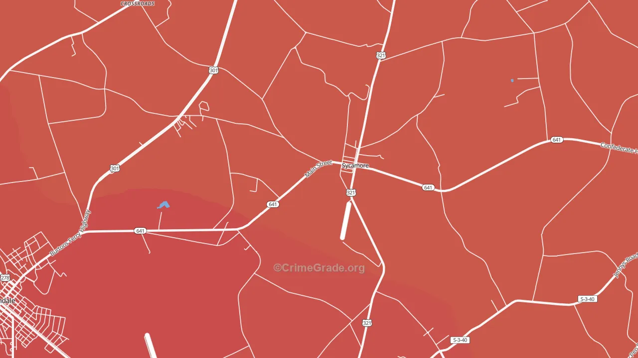 Sycamore, SC Map of Assault Rates