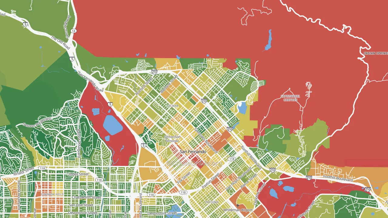 Sylmar, CA Map of Assault Rates
