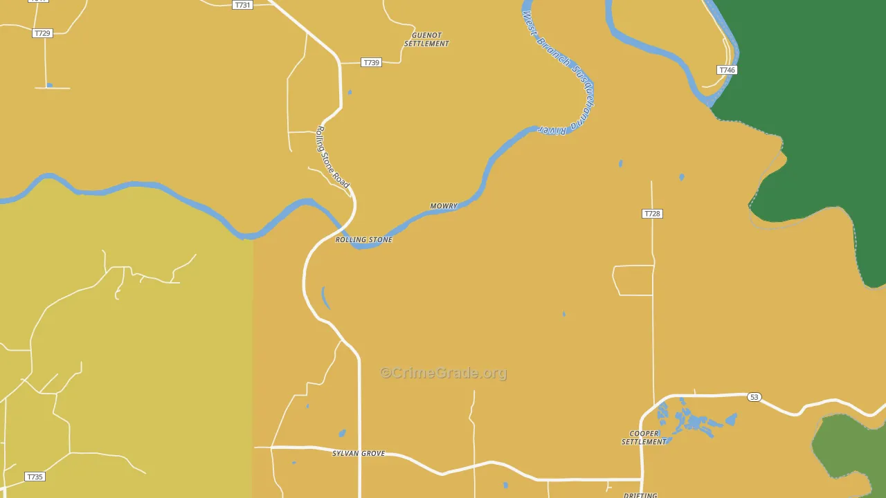 Sylvan Grove, PA Map of Assault Rates