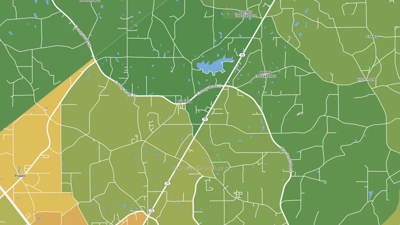 Sylvania, AL Map of Assault Rates