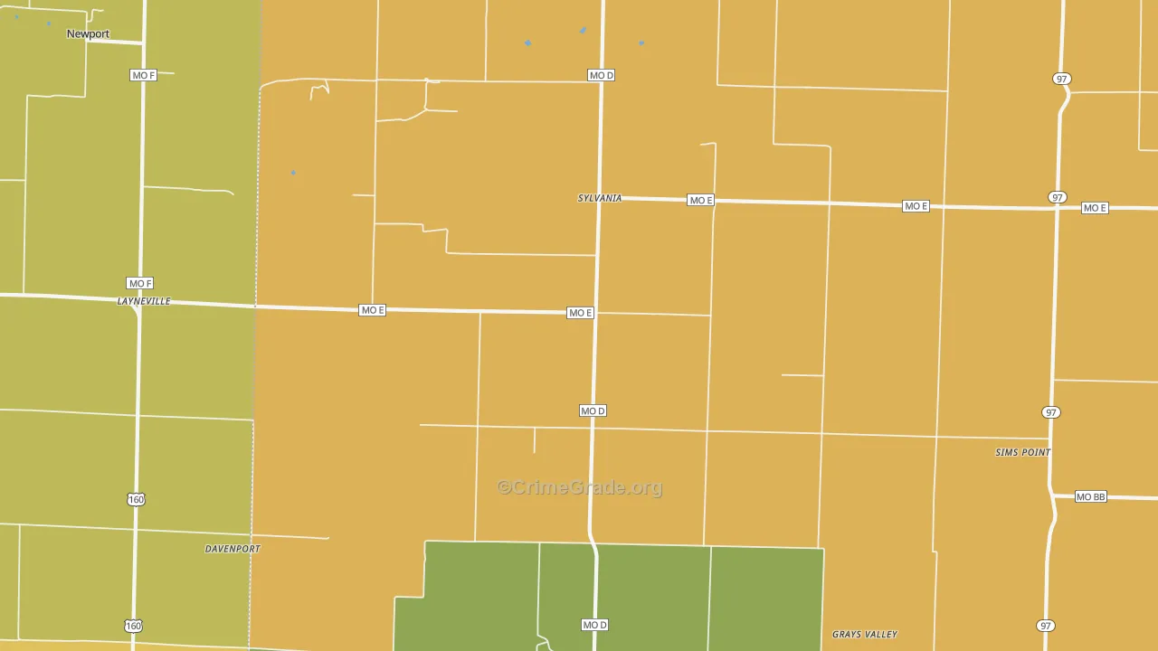 Sylvania, MO Map of Assault Rates