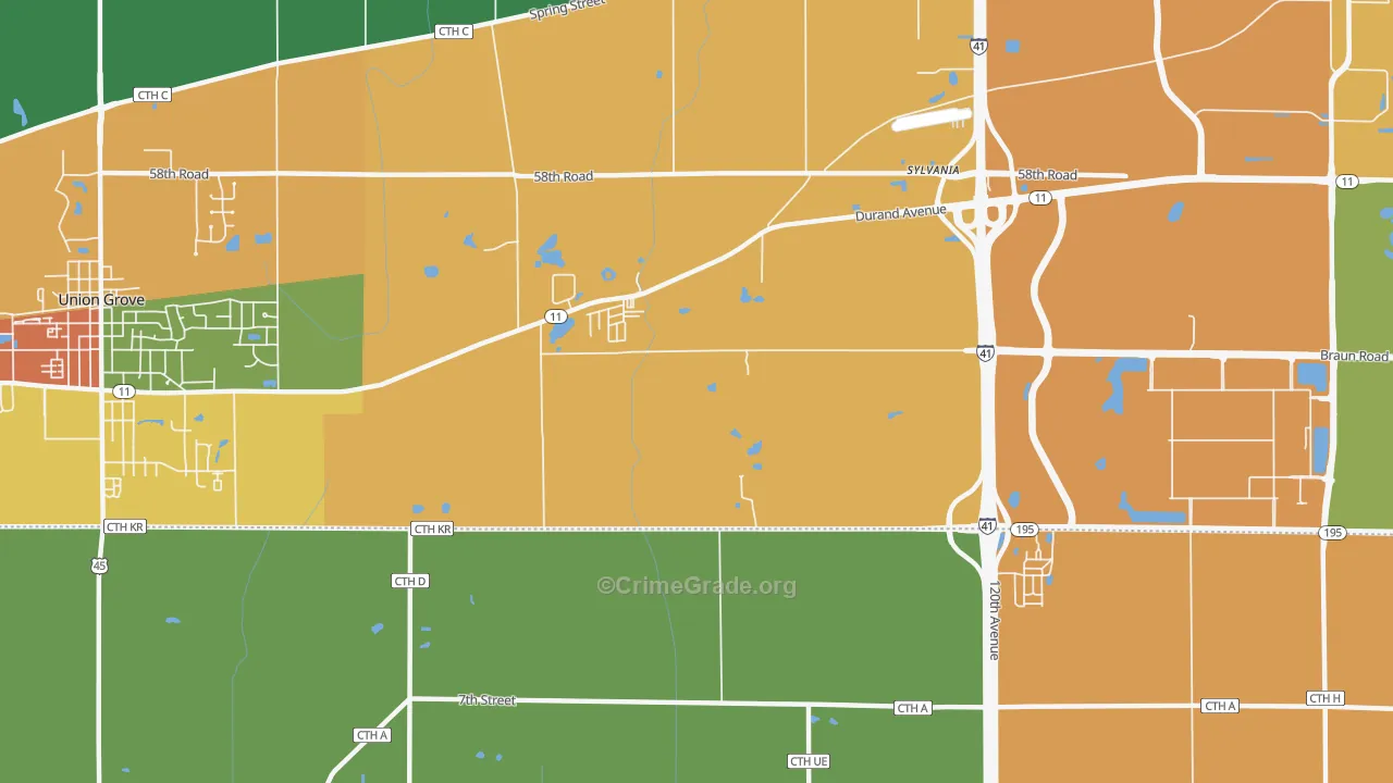 Sylvania, WI Map of Assault Rates